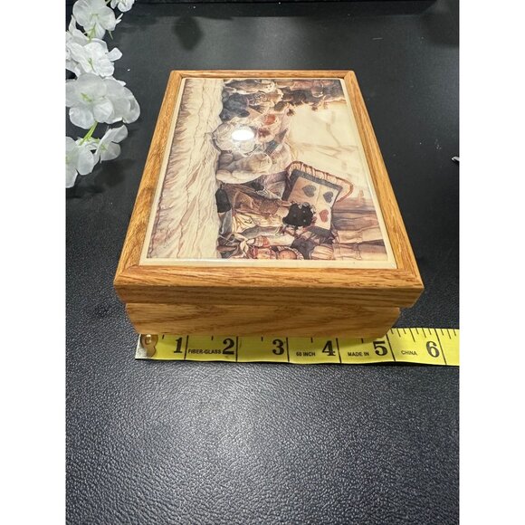 Vintage Wooden Jewelry Trinket BoxThings Worth Keeping , Steve Hanks Baby Teddy - Picture 8 of 8